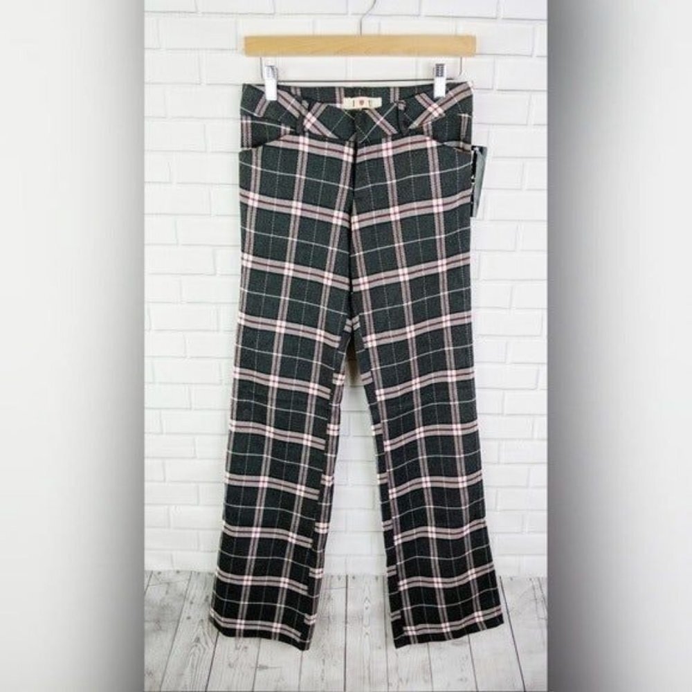 I. ❤️ U. I Heart U Grey Red Cream Plaid Dress Pants Slacks Women's Juniors 1